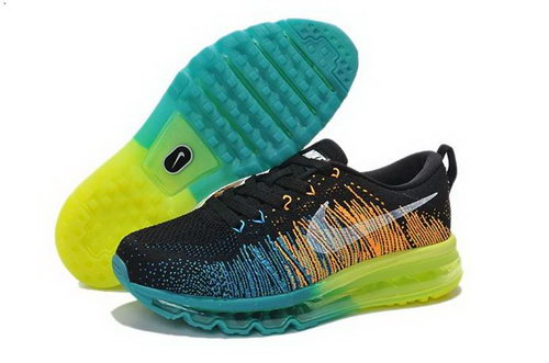 Nike Flyknit Air Max Womens Shoes Black Orange Silver Yellow Closeout